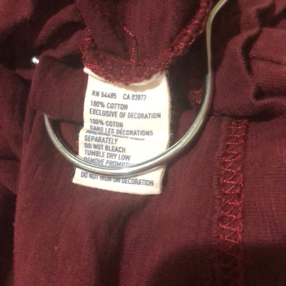 AEO Burgundy HENLEY TSHIRT - Picture 8 of 8